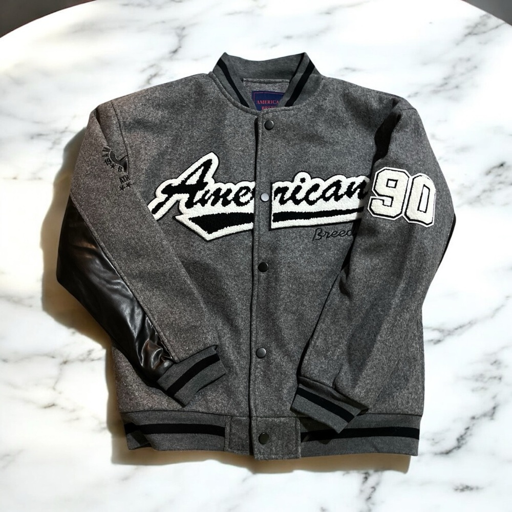 American Breed Gray Bomber Jacket